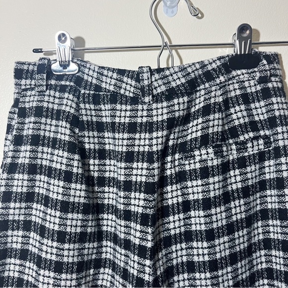Zara Basic Plaid Tartan Wool Blend 3 Pocket Trouser Pants XS - Picture 3 of 10
